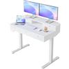 HUANUO 100 x 60 cm Scrivania con Cassetti, Compatibile Supporto a Morsetto a C, Scrivania Regolabile in Altezza, Scrivania Stand Up Ufficio Domestico 4 Altezza