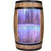 WEECO Barile di vino come portabottiglie per vino, Armadietto per alcolici con LED RGB, Mini Bar, tavolo in legno di botte di legno, portabottiglie decorativo per la casa, Scaffale Botte legno (wengé)