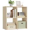 WOLTU Scaffale con 4 Cubi, Libreria Verticale, Scaffale Aperto, per Soggiorno, Studio, Camera da Letto, Ufficio, Rovere Chiaro