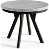 AlpiMeble Tavolo da Pranzo Rotondo Allungabile EVO - Tavolo Sala da Pranzo Allungabile - Piano in laminato da 36 mm - Gambe Solide - Diametro da 80 cm a 130 cm Grigio
