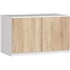 AKORD | Estensione dell'armadio | Aumenta la capacità dell'armadio | Armadio 2 Ripiani e 2 Ante | Robusto | Facile da montare | 51 x 90 x 55 cm | Bianco|Rovere di Sonoma