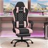 WOLTU Sedia Gaming con Massaggio, Poltrona Ufficio Ergonomica, Ampia Sedia Girevole Imbottita per Computer con Cuscino Lombare Massaggiante, Carico 150 Kg, Tessuto a rete Nero+Rose