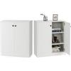 KOMFOTTEU Credenza da Cucina con 2 Ante, Mobile Buffet Basso con Dispositivi Antiribaltamento, Armadio Dispensa per Soggiorno, Sala da Pranzo, Camera da Letto, Ingresso, 72 x 34 x 85,5 cm (Bianco)