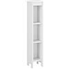 [en.casa] Scaffale da Terra a 3 Scomparti Aperti Mobiletto Espositore con 3 Vani Porta Oggetti Scaffale Stretto Salvaspazio per Bagno Cucina Ingresso Corridoio 80 x 17 x 17 cm - Bianco