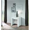 Am Group Home Tavolo consolle allungabile fino a 250 cm 79 x 54 x 78 cm Salvaspazio, Multiuso per cucina, sala da pranzo, soggiorno, zona living (Bianco laccato lucido)