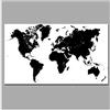 XIANGPEIFBH Mappa del Mondo in Bianco e Nero Astratta Moderna Pittura su Tela Stampa Poster da Parete Immagine per soggiorno-60x120 cm Senza Cornice