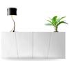 Mar.c.a. Design - Credenza Moderna 4 Ante per Soggiorno, Cucina, Ingresso - Credenza in Legno di Abete Bianco Spazzolato 180x50x75 cm - Made in Italy