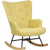 Totò Piccinni Poltrona Poltroncina a DONDOLO Multicolore Design Patchwork (Giallo, Poltrona)