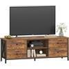 Hzuaneri Mobile TV, tavolino porta TV a 4 cassetti, adatto per TV fino a 165 cm, con 2 vani aperti, 40 x 147 x 50 cm, adatto per soggiorni, camere da letto e sale da pranzo, marrone vintage TV16801B