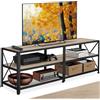tectake 801055 Mobile basso Chicago, 3 ripiani aperti, Piedi in plastica regolabili in altezza (Industriale legno chiaro, rovere Sonoma, 141 cm)