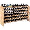 KOMFOTTEU Porta Vino da Terra 72 Bottiglie Impilabile Espandibile Legno