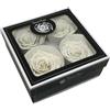 Generico 4 Rose Stabilizzate Bellissima Bianco Latte 5x8.5 cm