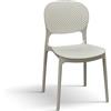 PAZZO DESIGN Sedia Anita, Set Da 4 Sedie, Tortora, Sedie Polipropilene, Sedie Cucina, Sedia Sala Da Pranzo, Impilabili - id_2058