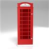 Plastiko | Una vetrina a forma di cabina telefonica inglese 116 x 150 x 207 | Forma originale | Per i bambini | Funzionale | Solido | Rosso
