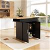 KAZZIO tavolo da pranzo telescopico allungabile con ripiano, salvaspazio per cucina e soggiorno (naturale+nero 140 x 70 cm)