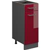 Vicco Mobiletto base per cucina R-Line, Rosso lucido, 30 cm