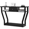COSTWAY Tavolo Consolle in Legno, Consolle con Cassetto e Ripiani, Tavolo d'Ingresso Multiuso per Salotto, Corridoio e Entrata 120 x 30 x 81 cm (Nero)
