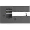 B BELINI GROUP Belini Grace - Blocco cucina componibile da 300 cm, cucina da incasso completamente accessoriata senza elettrodomestici con armadi a muro e armadi bassi, con piani di lavoro, argento opaco