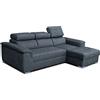 Robin Inspire Divano Angolare Modulare 3 Posti - Divano Letto a L Destro - Contenitore, 3 Poggiatesta Regolabili - per Soggiorno Moderno - 247 cm Silver Grigio