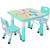 MAMIZO Tavolo Bambini con 2 Sedie, Tavolo e Sedie Bambini, Regolabile in altezza, in Plastica, per Set Bambina dai 2 anni (Giallo, Tavolo Quadrato), 60 x 60 cm, KT-TC01