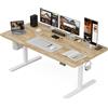 Grandder Scrivania Elettrica Regolabile in Altezza, 140 x 80 cm, Tavolo da Ufficio con Memoria 4 Altezze, Controllo Manuale, Ergonomico Sit-Stand, per Computer/PC, Beige