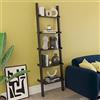 Vida Designs 5 Ripiano Slanted Scala Libreria, Moderno Leaning Shelf Unit for Soggiorno, Camera da letto or Ufficio, Space Saving Esposizione Storage, H189xW56xD32.5cm (Nero)