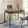 [en.casa] Tavolo Moderno da Sala Pranzo con Piano Rettangolare in MDF Effetto Rovere 100 x 60 cm Gambe in Acciaio Nero Postazione di Lavoro Studio