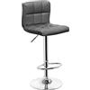 Totò Piccinni Sgabello Bar con schienale COLORADO girevole 360° regolabile in altezza (Grigio 1 Pz)
