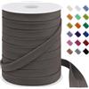 LEREATI Fettuccia Cotone 12mm x 50m Nastri in Sbieco di Cotone, Nastri in Sbieco per Cucito, Bordare, Rilegature, Sartoria, Grembiuli, Fai da Te (caffè)