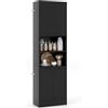 COSTWAY Credenza da Cucina, Mobile Buffet Alto con 2 Armadi a Doppia Porta e 2 Mensole Aperte, per Soggiorno, Cucina e Sala da Pranzo, 56 x 30 x 190 cm (Nero)