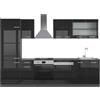 Vicco Cucina componibile R-Line, Nero lucido/antracite, 300 cm, PL Antracite, adatto per l'espansione personalizzata tramite moduli aggiuntivi