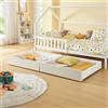 [en.casa] Set di 2 Cassetti Sottoletto Contenitori a 4 Rotelle Cassetti Biancheria da Letto Cassettoni da Stoccaggio Salvaspazio 97,5 x 92 x 22 cm Bianco
