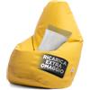 Avalon - Puff Poltrona Sacco Grande Jazz in Ecopelle Deluxe, Pouf Sacco di Qualità Sartoriale, Bean Bag per Sedersi Ergonomico, Pouf a Sacco Impermeabile, Made in Italy(80x125cm-Giallo Limone)