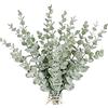 Pvczool 18 Pezzi di Steli di Eucalipto Steli di Foglie di Eucalipto Artificiali Veri Rami di Foglie di Tocco Verde Grigio