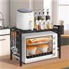 LANTUS Mensola Microonde Estensibile,Regolabile Microonde Scaffale,Acciaio Carbonio Ripiano Contatore Cucina Organizzatore Ripiani,Scaffale Salvaspazio,42-68 * 36 * 46 cm + Nero