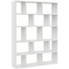 KUBUTKU Libreria grande da parete con 15 scomparti, 141 x 105 x 18 cm, decorazione per soggiorno, camera da letto, ufficio (bianco), REGAL-50
