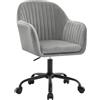 WOLTU Sedia da Ufficio, Sedia da Toeletta, Poltrona Ergonomica, Ampia, in Velluto Imbottita, Regolabile in Altezza per Ufficio e Camera da Letto, Grigio Chiaro, BS166hgr