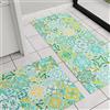 PETTI Artigiani Italiani - Tappeto Cucina Antiscivolo Lavabile in Lavatrice, Passatoia Cucina, Tappeto Cucina Lungo, 52x180 cm, Disegno Vietri Verde Acqua, 100% Made in Italy