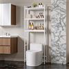 Blishom Mensola per Bagno 3 Ripiani, Mensola per WC o Lavatrice, Ripiani Regolabili, 26 x 63 x 170 cm, Bianco (Bianco)