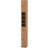 COSTWAY Mobile Bagno Alto Stretto, Mobiletto Colonna Salvaspazio con 1 Cassetto, 5 Ripiani Regolabili e Struttura Antiscivolo, Mobile a Terra per Ingresso, 20 x 20 x 180 cm(4 Ripiani, Naturale)