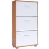 CASARIA Scarpiera Mobile per Scarpe Legno Faggio 3 Scompartimenti 115x60x24 cm Scaffale Salvaspazio