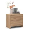 Regalik Comodino PARI Con Due Cassetti 50 x 45 x 35 cm - Design Moderno in Grafite Oak Con Guide a Sfera Tip On