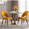 Ya-Home Set di 2 Sedie da Pranzo Sedie da Cucina in Velluto Poltrona da Cucina con Gambe in Metallo Sedie da Salotto Imbottite per Sala da Pranzo/Soggiorno,Giallo