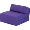 Ready Steady Bed Comoda Sedia Pieghevole Z-Fold | Divano Letto Futon Leggero 168x60cm | Resistente all'acqua Letto Pieghevole con Poggiatesta | Materasso Zbed dal Design Ergonomico (Viola)