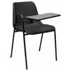 SEDIAOFFICE - Sedie Ufficio Senza Ruote con Bracciolo e Tavoletta, Sedia Scrivania per Studio, Sala Riunioni e Conferenze, Comoda Sedia Ufficio Economica in Plastica (Nero)