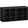 Hzuaneri Panca Scarpiera, Scarpiera con Sedile, 12 Scomparti, Organizzatore Portaoggetti, 30 x 104 x 49 cm, per Ingresso, Nero SB19004GY