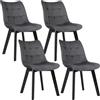EUGAD Set di 4 Sedie Moderne da Sala Pranzo Poltroncina da Cucina Poltrona in Velluto Senza Braccioli Gambe in Legno Grigio scuro 0654BY-4