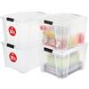 Iris Ohyama, Scatole plastica con coperchio, 30L / Lotto di 4, Impilabile, Trasparenti, Manico intarsiato, Contenitori plastica, Senza BPA, Accessori, Giocattoli, L35 x P43 x A26cm, HB-30 Body