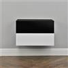 [en.casa] Set di 2 Comodini Sospesi Mensole da Parete con Cassetto Mobiletti Salvaspazio per Camera da Letto Ingresso Soggiorno 46x30x15 cm Bianco Lucido/Nero Lucido