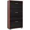 Casaria Scarpiera Mobile per Scarpe Legno Marrone 3 Scompartimenti 115x60x24 cm Scaffale Salvaspazio